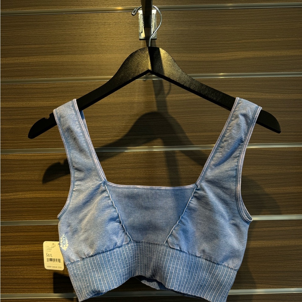 NWT Free People Square Neck Good Karma Vintage Blue
